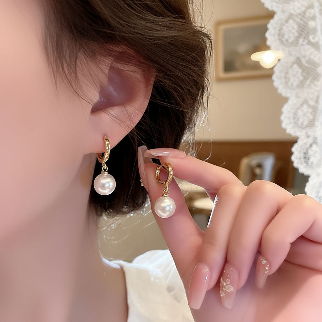 Lovito Brincos Femininos Lisos de Pérola para Ocasiões Casuais LFA02069 (Dourado) em Oferta na Shopee