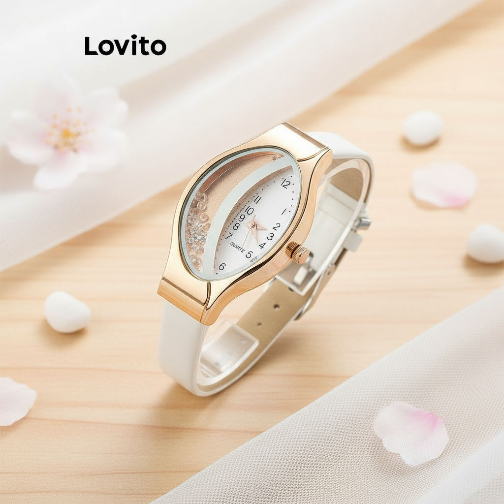 Lovito Relógio Casual Feminino Quartzo Estampa Pele de Cobra com Strass Assimétrico e Versátil LFA78161 em Oferta na Shopee