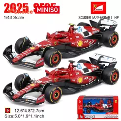 BBURAGO Ferrari SF25 F1 Diecast Model Car Escala 1/43 Charles Leclerc Lewis Hamilton Alloy Racing Presente Colecionável