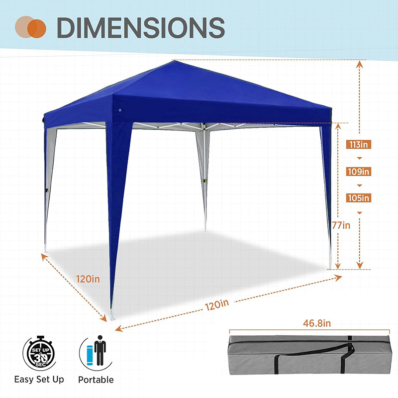 Tenda dobrável 3x3 m resistente à chuva e sol, para camping, praia, exposições e lazer