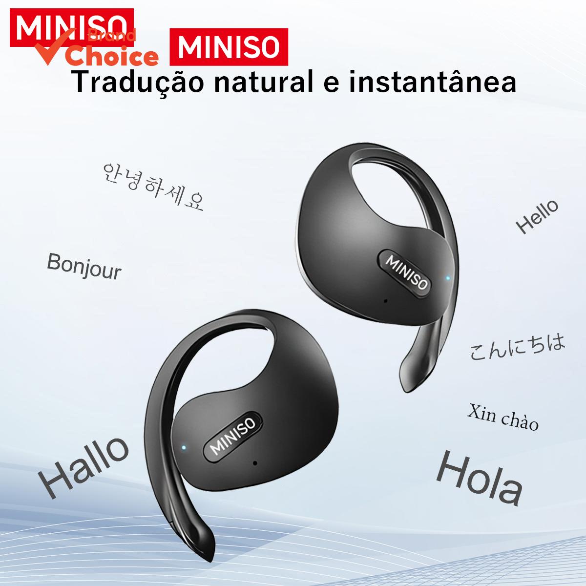 MINISO X15 Pro Fones De Ouvido TWS Sem Fio AI Em Tempo Real Tradução 135 Idiomas Esportivos HiFi Som Estéreo Chamadas HD