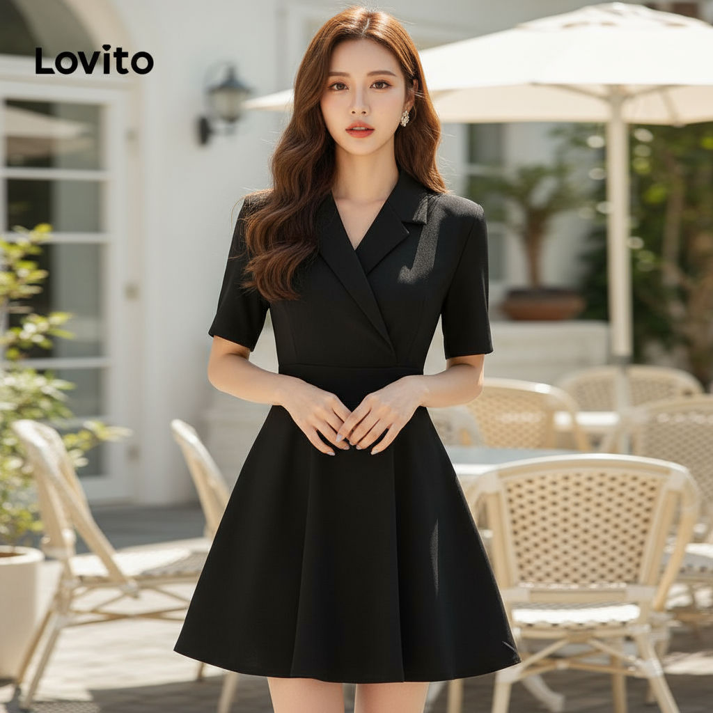 Lovito Vestido Elegante Com Amarração Lisa Nas Costas E Estrutura Para Mulheres L110AD136\5 em Oferta na Shopee