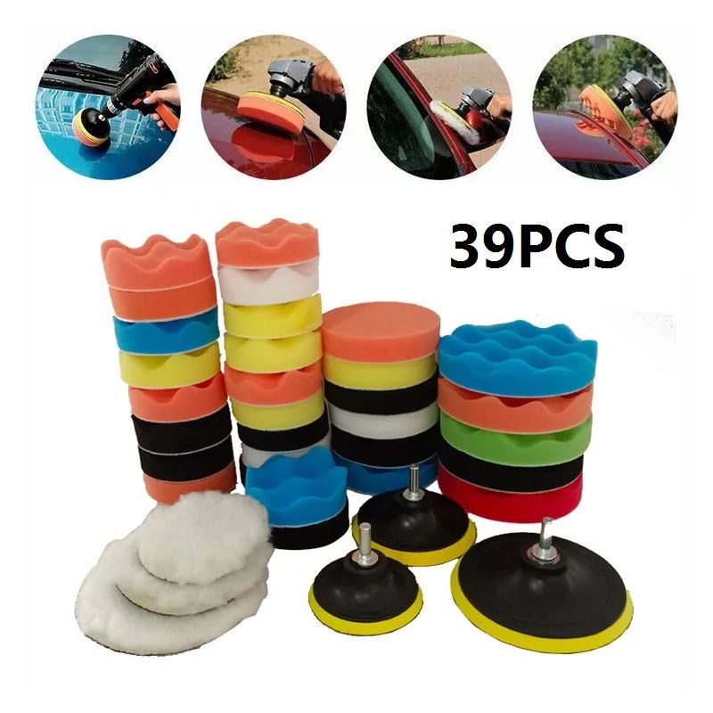 Saimili Kit De Almofadas De Esponja De Polimento De Carro , Amortecedor De Cera De Espuma Para Remoção De Arranhões , Cu