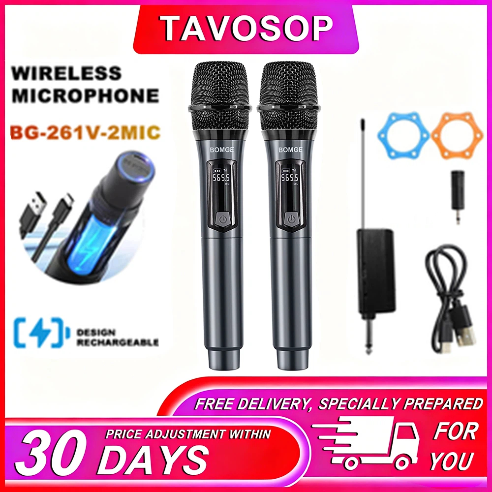 Sistema Profissional de Microfone Sem Fio UHF TAVOSOP Conjunto de Metal Dinâmico