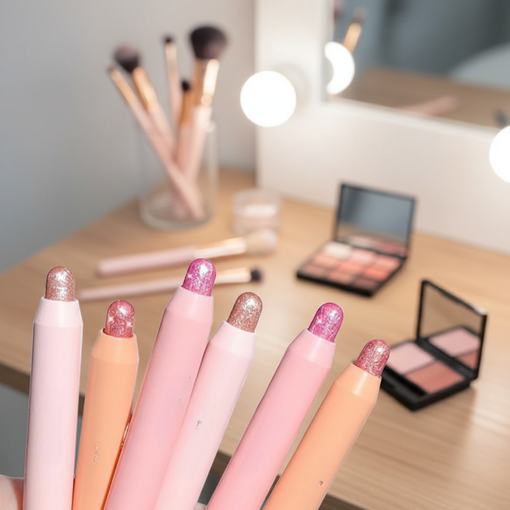Pearl Stick Eye Shadow, à prova d'água, lápis brilhante, delineador sedoso.