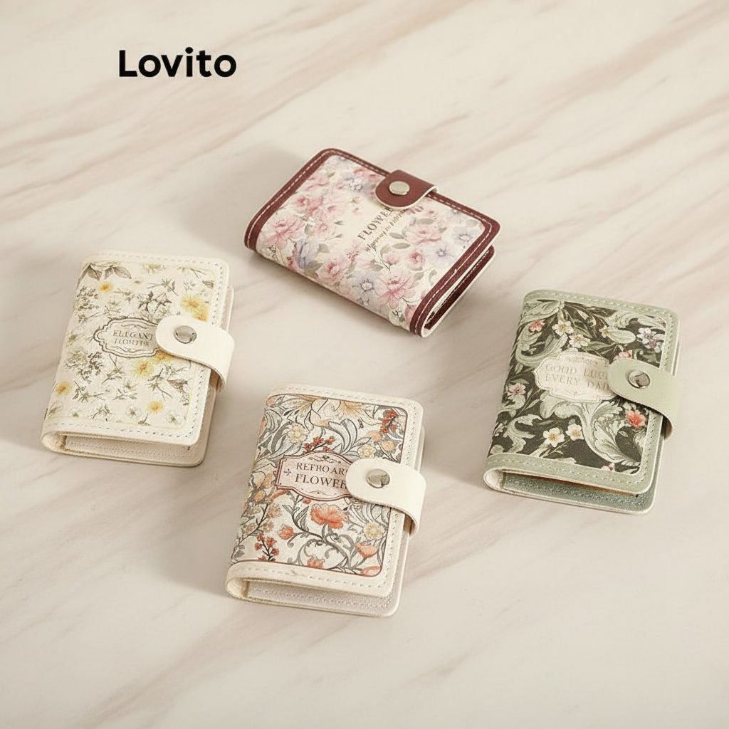 Lovito Porta-Cartões Delicado com Estampa Floral para Mulheres LFA43159 em Oferta na Shopee