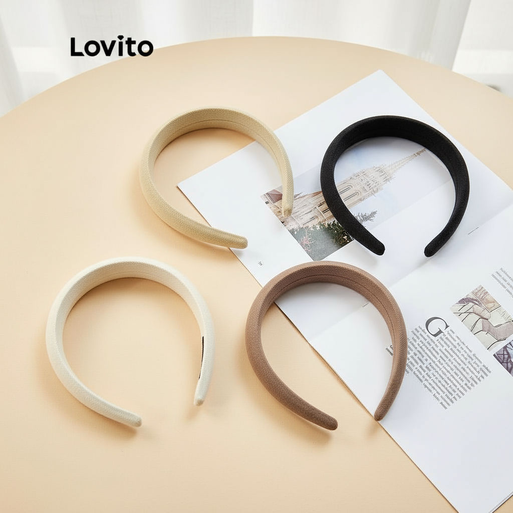 Lovito Tiara de Cabelo Feminina Larga e Casual L17M374 em Cores Variadas em Oferta na Shopee