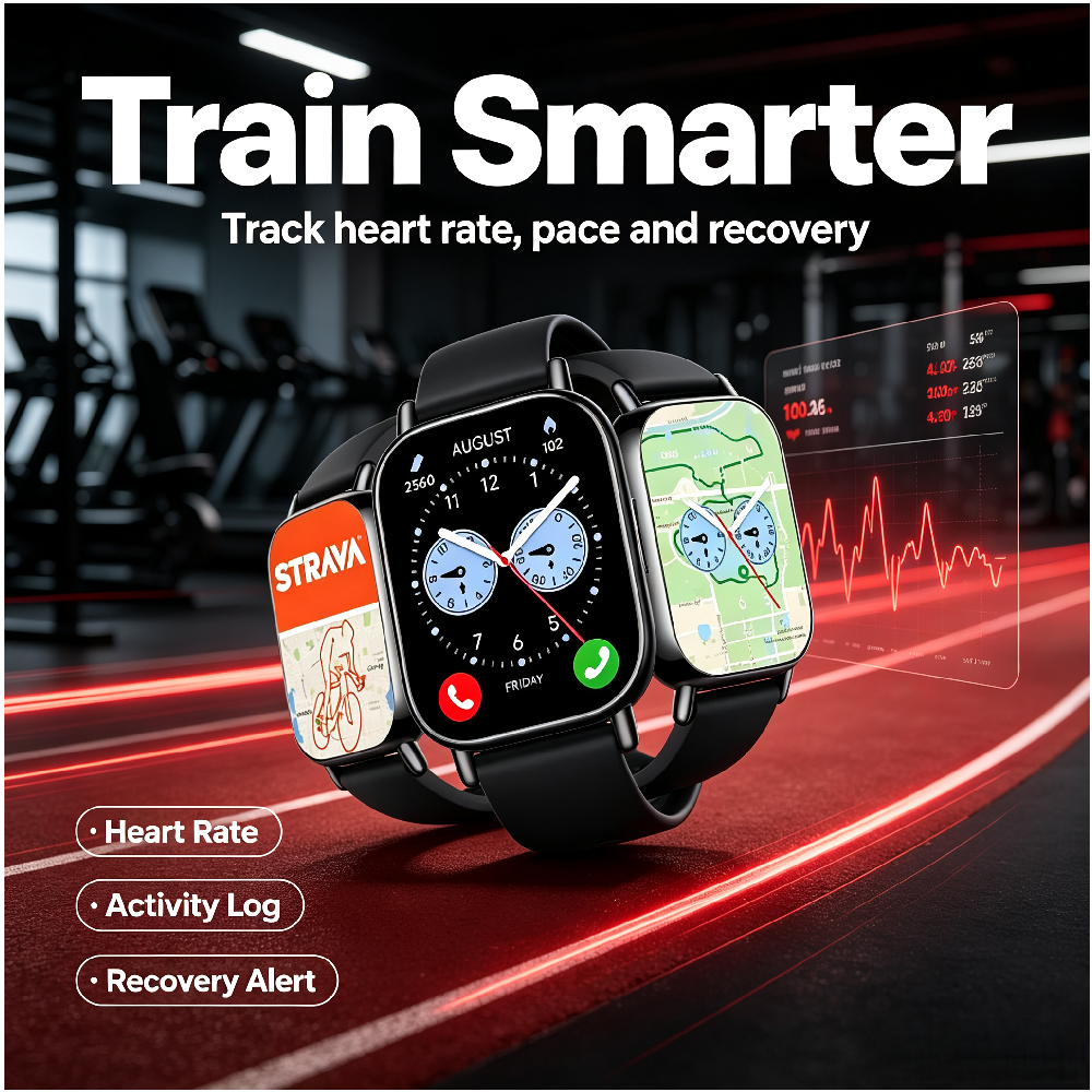 TechLife Smartwatch Watch 5 Lite Amoled, versão global, cor preta com dourado claro