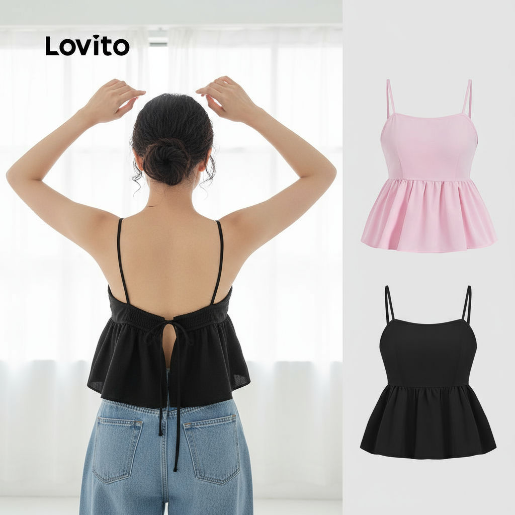 (Trendy2) Lovito Sexy Fivela Lisa Pele Macia Controle Barriga Modelador Preto Elástico 4 Vias LNA104014