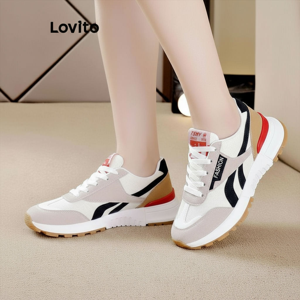 Lovito Tênis de Corrida Feminino Versão Coreana Leve e Confortável Amortecimento Versátil Esportivo LFA62050 em Oferta na Shopee