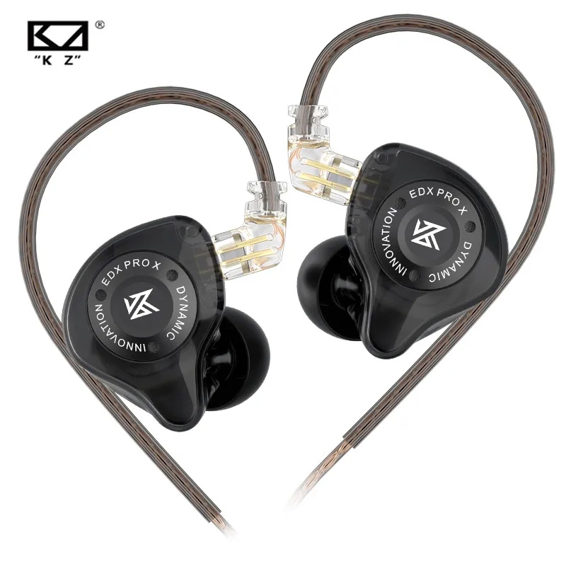  KZ EDX PRO X Fones de Ouvido Intra-Auriculares com Driver Dinâmico HIFI Bass Esportivo Música com Cancelamento de Ruído
