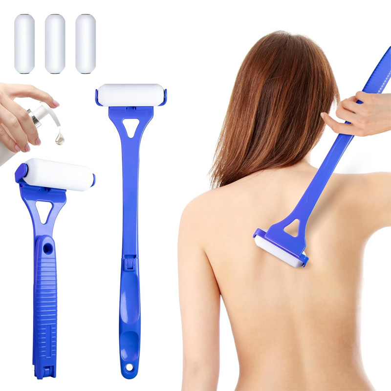 Aplicador de loção para costas e corpo, rolo aplicador de protetor solar (3 rolos de espuma reutilizáveis) com cabo em Oferta na Shopee