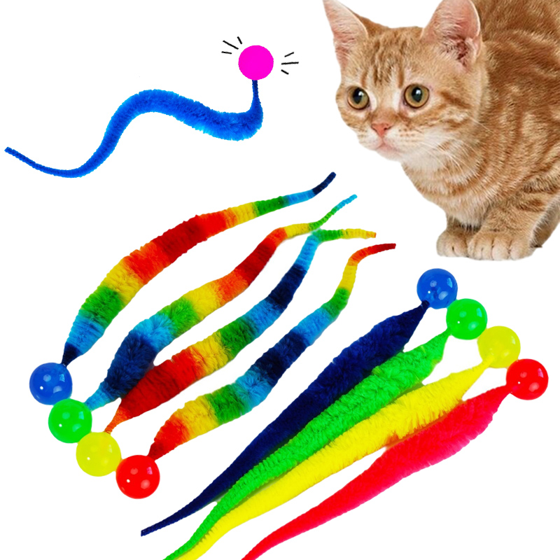 FunAdd 3 Unidades De Brinquedo Para Gatos Caterpillar Bolas Saltitantes Elásticas Interativas Animais De Estimação Arco-