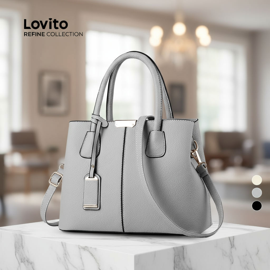 (Lovito Refine) Bolsa avançada elegante e simples gran capacida temperamento e textura para mulheres LFAR6088\3 em Oferta na Shopee