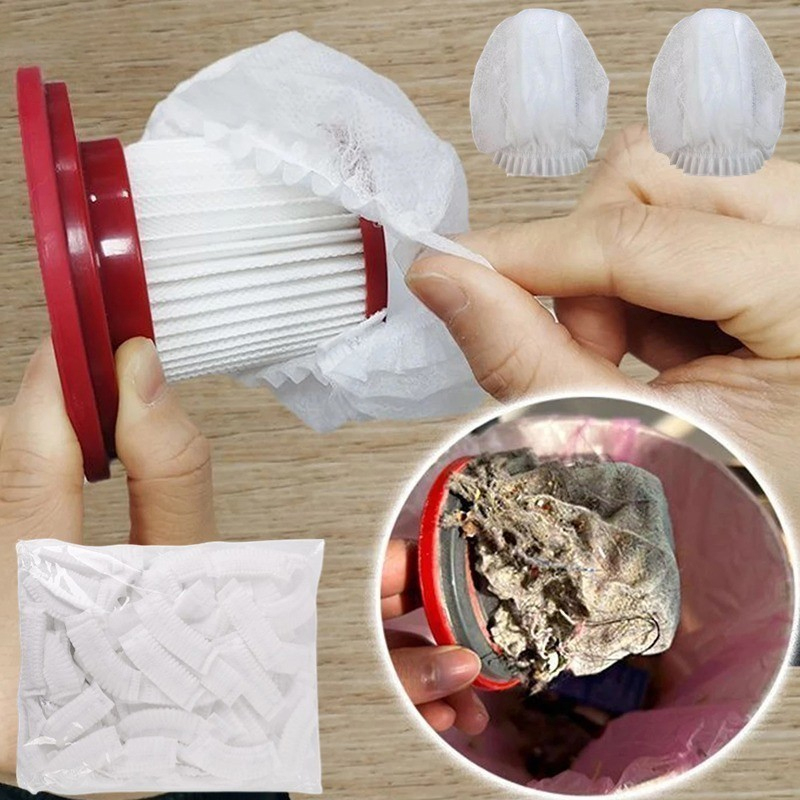 100PCS Capas de Filtro de Tecido Não Tecido Convenientes para Aspirador de Pó Portátil, Sacos Descartáveis de Malha