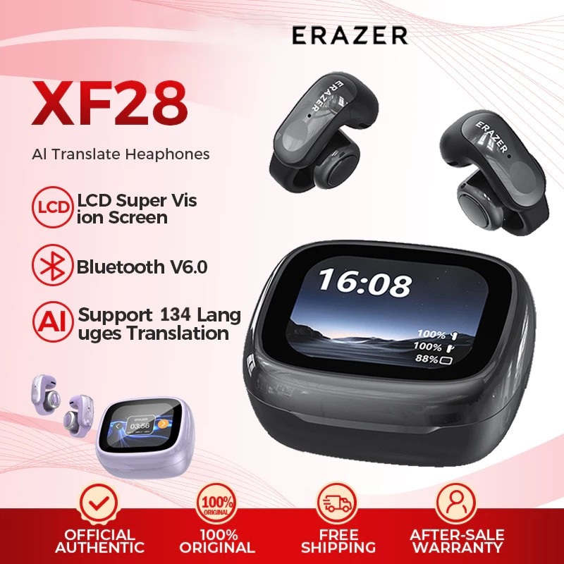 ERAZER XF28 Fones De Ouvido AI Smart Tradução Bluetooth Sem Fio Intra-Auricular 