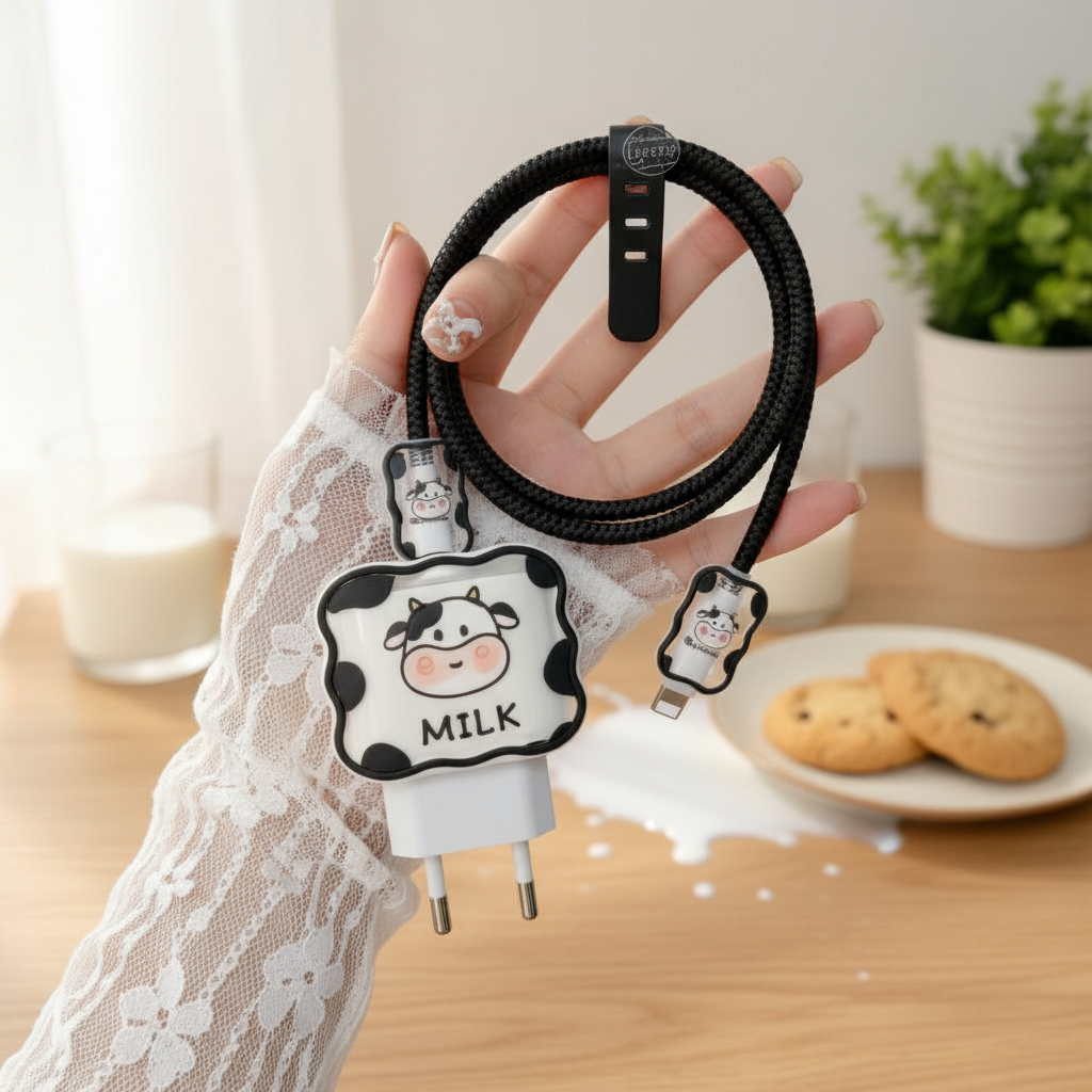 Conjunto de 5 peças para carregador iPhone 18W/20W, capa protetora para cabeça de carregamento, protetor de cabo com em Oferta na Shopee