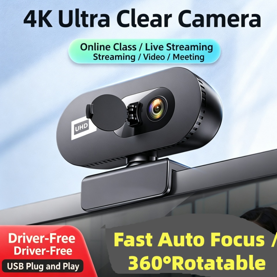Câmera Webcam 1080p HD USB para computador, microfone, plug & play para notebook e PC, conferência online, chamada de