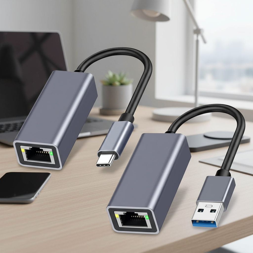 Adaptador USB 3.0 Tipo C para Ethernet Gigabit, 1000Mbps, Cabo RJ45 para MacBook, PC, Windows
