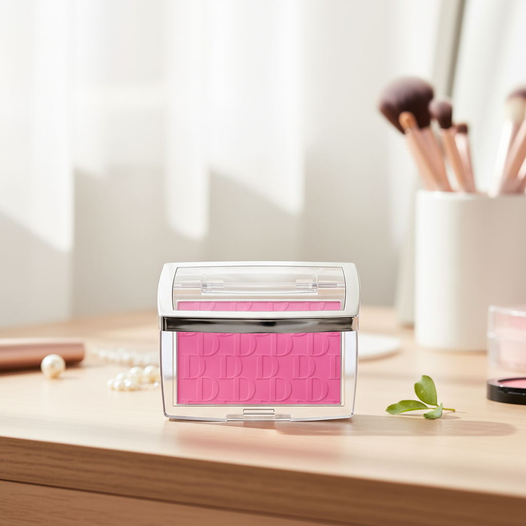Paleta de Blush Embossado com Alta Pigmentação: Blush Coral Rosa para Maquiagem Suave nas Bochechas