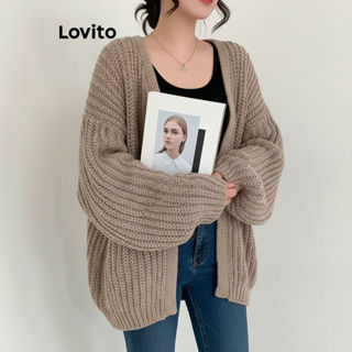 Lovito Cardigã Feminino Básico Liso LNA29158 em Cores Variadas em Oferta na Shopee