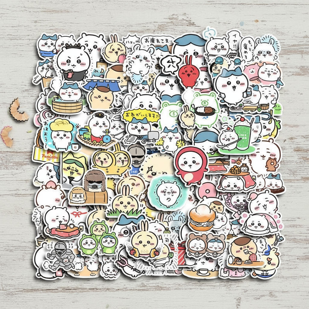  100PCS Adesivos Chiikawa - Adesivos de Vinil à Prova d'Água para Garrafas de Água, Laptops e Celulares (Presente Fofo