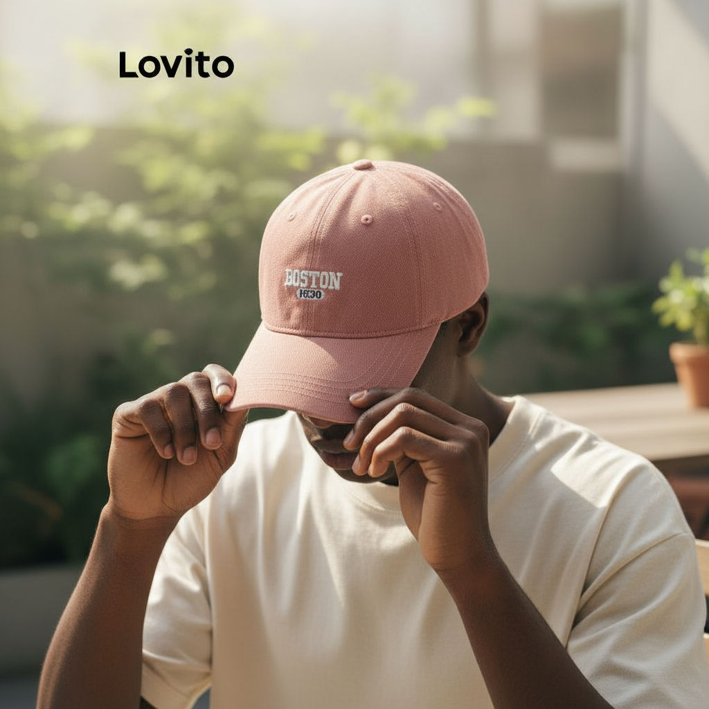 Boné Feminino Boston Casual com Estampa de Letras Lovito - LFA09617 em Oferta na Shopee