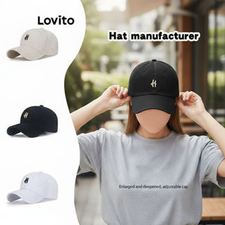 Lovito Boné Feminino Estilo Coreano Bordado Letras Moda Casual Versátil LFA22346 em Oferta na Shopee