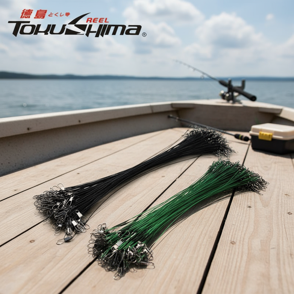 20 Ganchos de Líder de Linha de Pesca em Aço Inoxidável com Fecho Giratório para Isca ou Equipamento