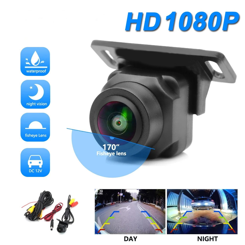 HD 1080P Starlight Night Vision CCD Lente Olho De Peixe Câmera Retrovisora Reversa Para Carro Monitor De Android DVD