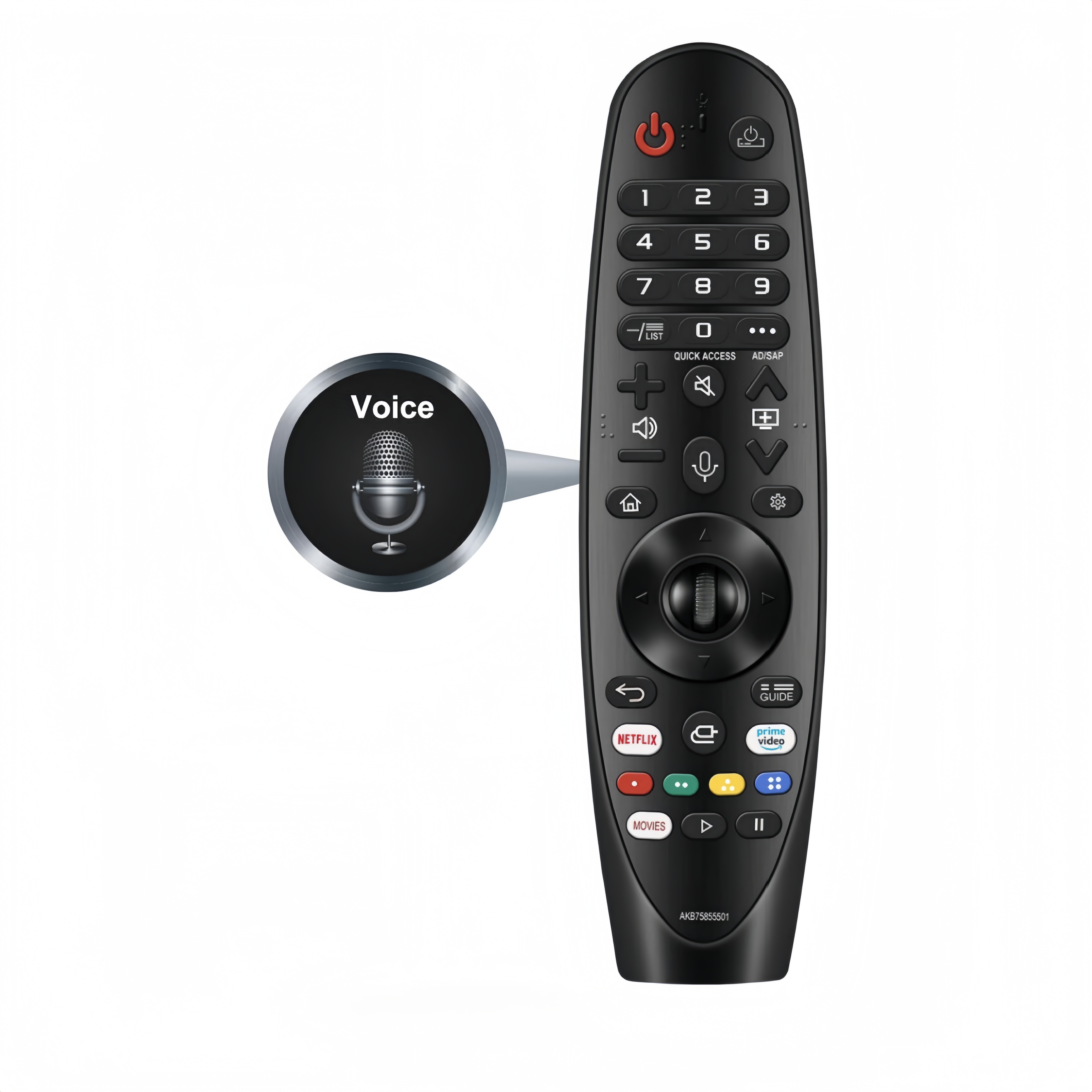  Voz-Mágica-para-Controle-Remoto-de-TV-LG-Substituição Compatível com TVs LG Smart OLED Thinq Webos para AKB75855501