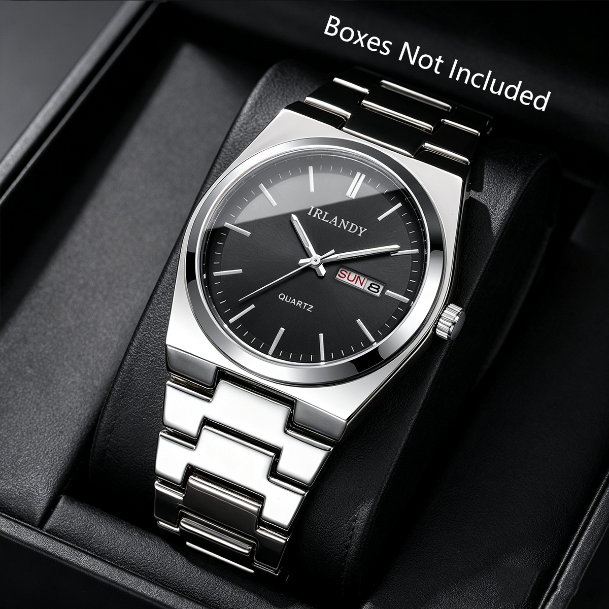 Relógio De Quartzo Para Homens , Pulseira De Aço Inoxidável De Luxo , Calendário Comercial , Relógios De Pulso Sem Caixa
