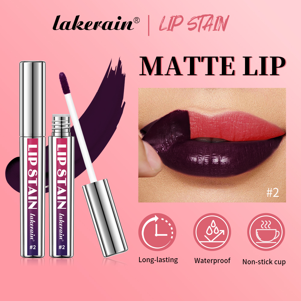  Lakerain 3 Cores Batom Efeito Peel-Off, Longa Duração, À Prova D'Água, Veludo Fosco Rosa