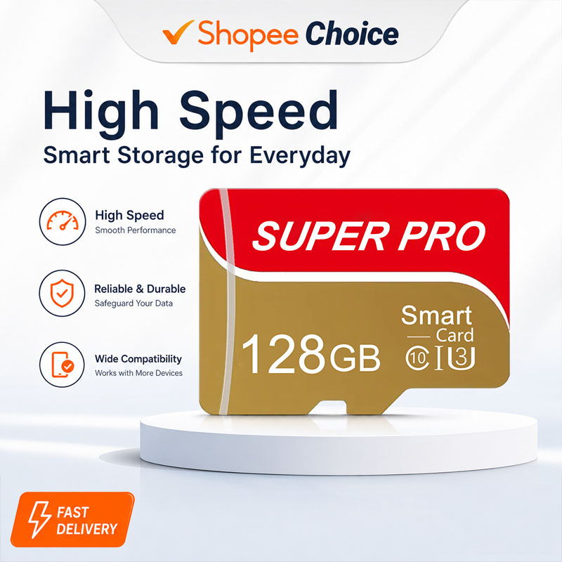 Micro SD/TF cartão de memória Classe 10 alta velocidade 32GB 64GB 128GB adequado para telefones celulares, computadores,