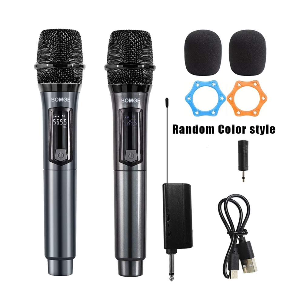 TAVOSOP Sistema Profissional de Microfone de Mão UHF Wireless, Microfone Dinâmico de Metal para Karaokê, Adequado para