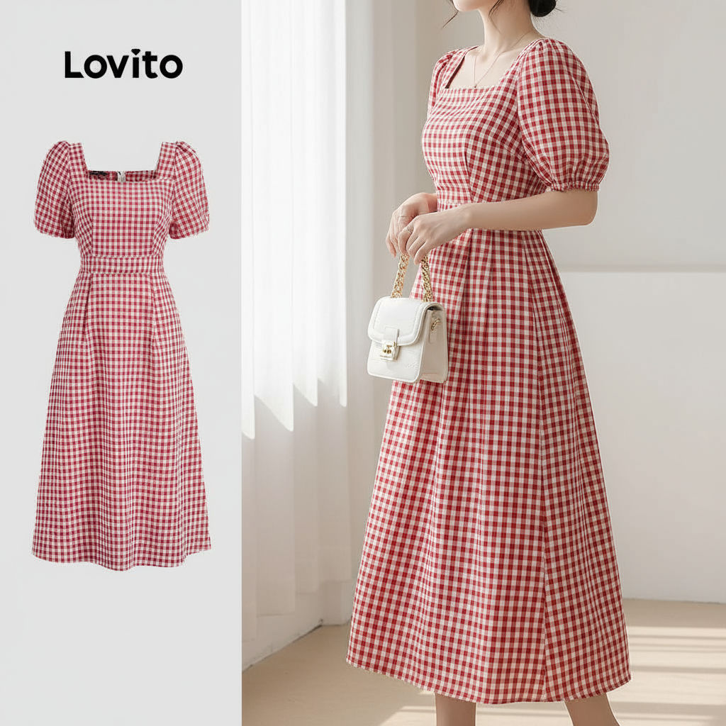 Lovito Vestido Elegante Geométrico Vestido De Verão/primavera Para Mulheres L128ED396\3 em Oferta na Shopee