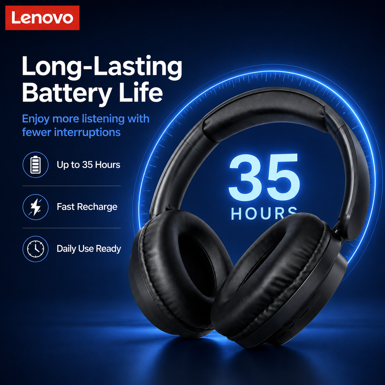 Fones De Ouvido Lenovo Para Jogos 8.0 Som Surround De Baixa Latência Alto-Falante De 40 Mm Bluetooth 5.4 Intra-Auricular