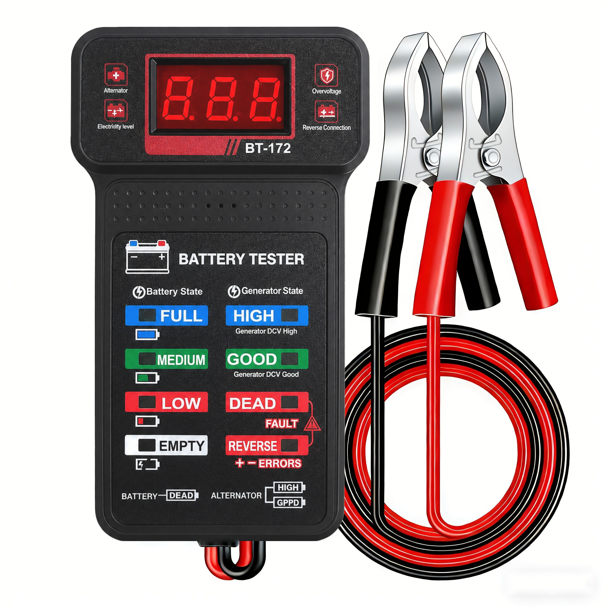 Ferramenta De Diagnóstico De Circuito Elétrico De Alternador De Testador De Bateria BT172 De Alta Precisão