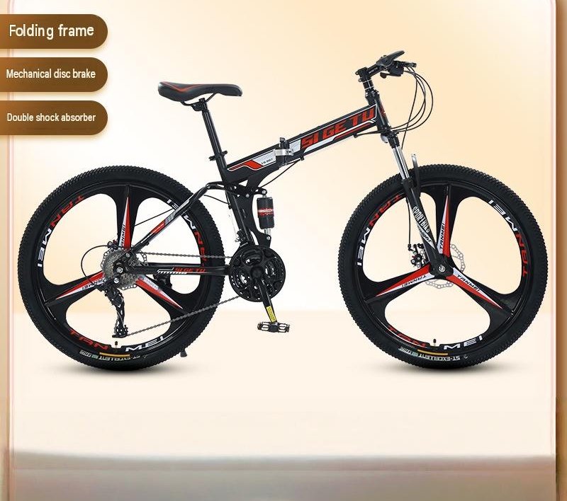 Mountain Bike Dobrável Quadro Da Liga De Magnésio Roda De 26 Polegadas Branco