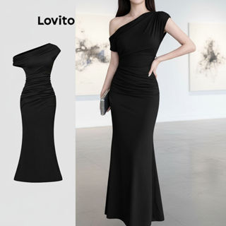 Lovito Vestido elegante assimétrico feminino L112ED479 em Oferta na Shopee