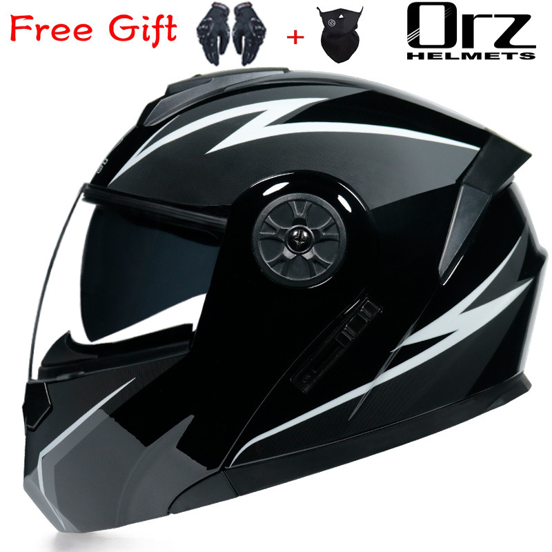 Capacete modular pequeno com concha; estrutura articulada, design fechado total, adequado para todas as estações;