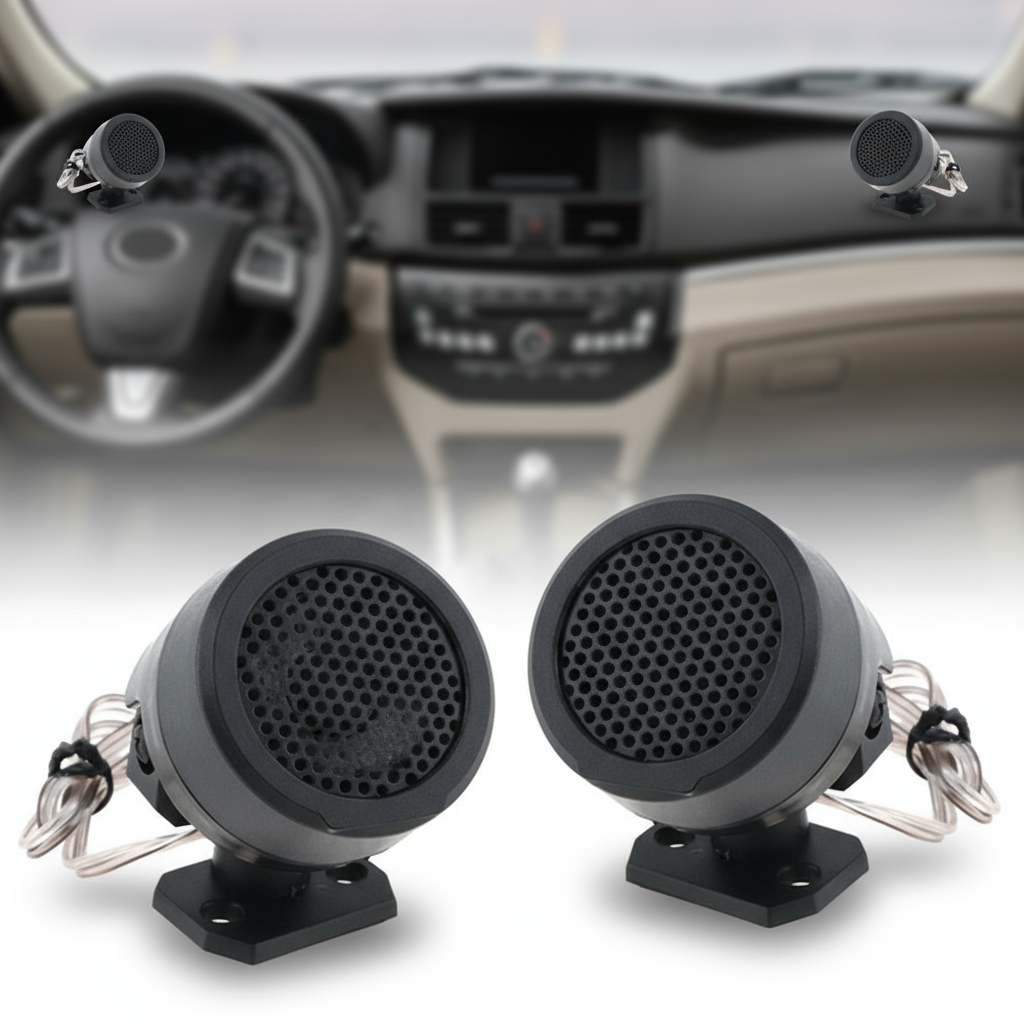 1 Conjunto de Alto-falantes Mini Domo Tweeter de 500W para Som Automotivo - Alta Eficiência 12V