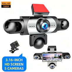 Grau 5 Canais 360 1080p Carro Traço Cam Dvr 24h Monitor De Estacionamento Câmera De Visão Traseira Gravador De Vigilânci
