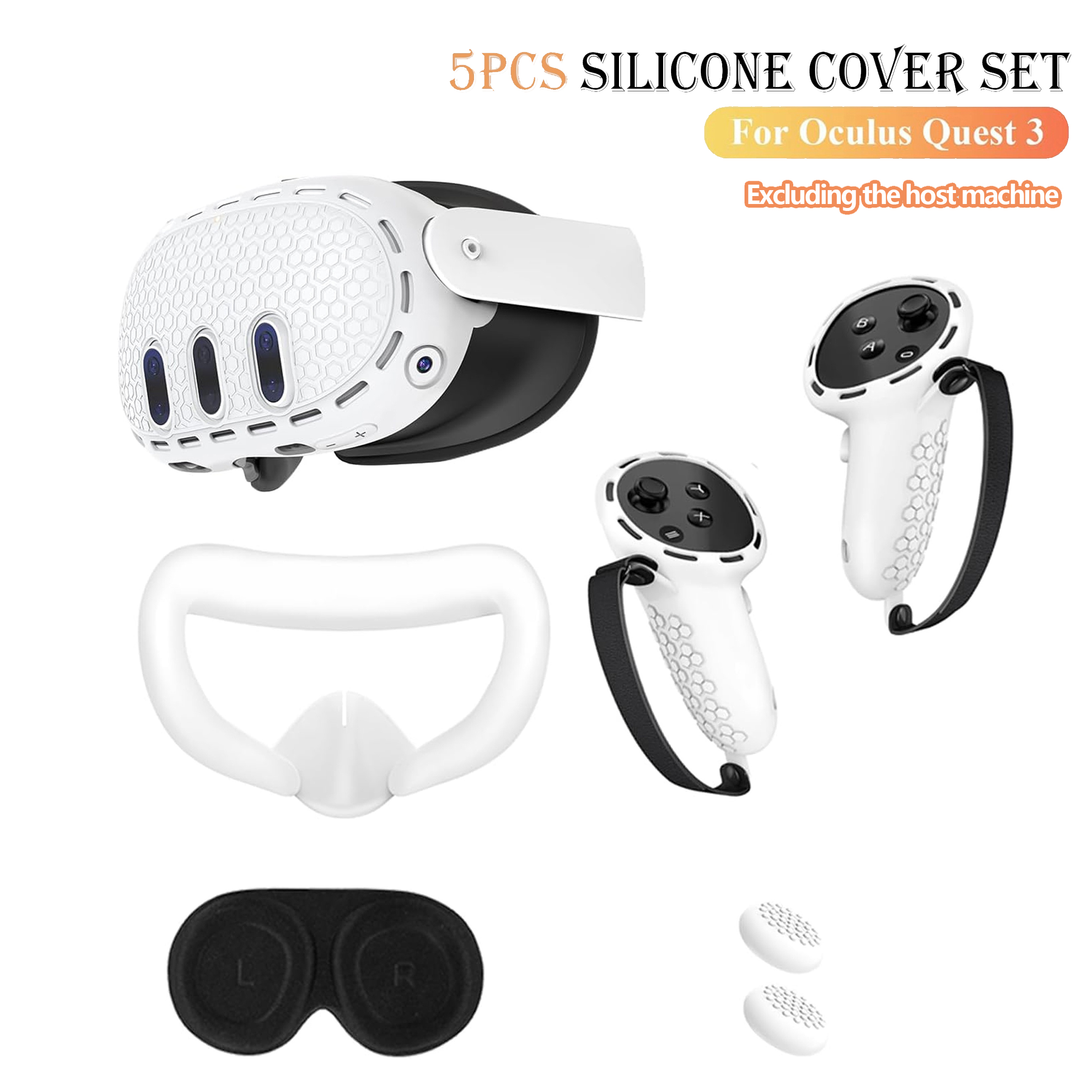  Para o conjunto de acessórios Meta Quest 3, capa protetora de silicone para Oculus Quest 3, incluindo capa protetora