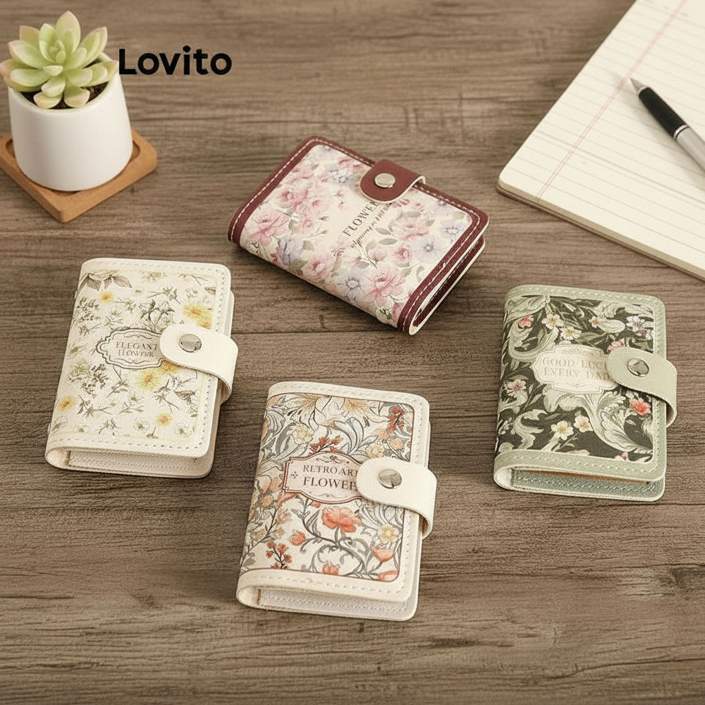 Lovito Porta-Cartões Delicado com Estampa Floral Ditsy para Mulheres LFA43159 em Oferta na Shopee