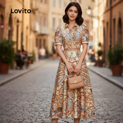 Lovito Elegante Vestido para Mulheres L154ED210
