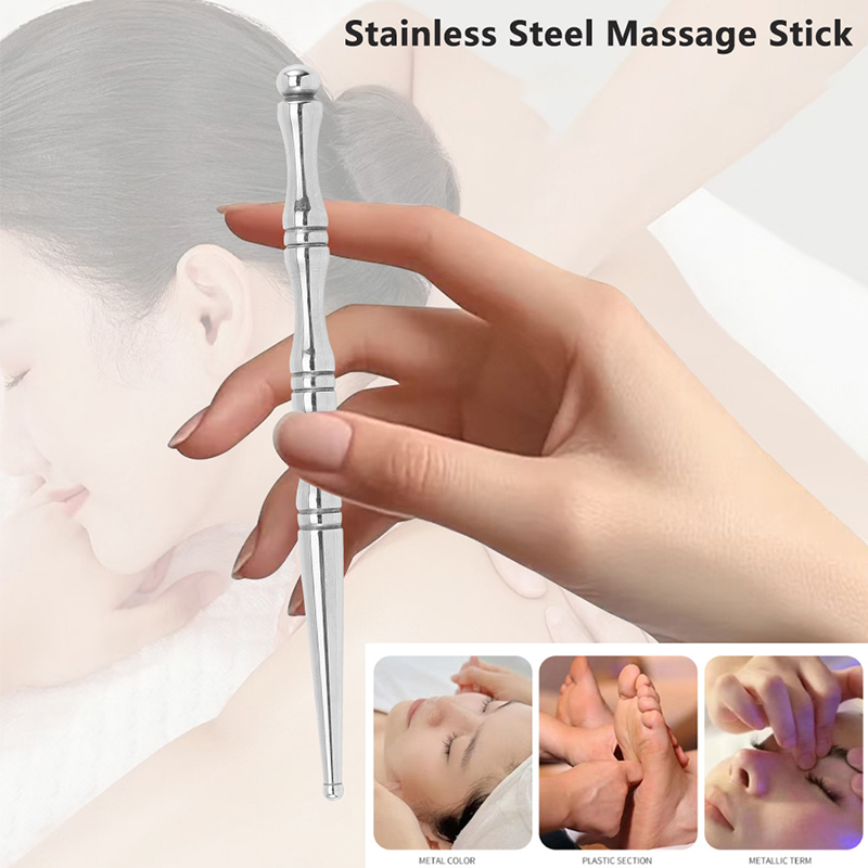 Caneta de Acupuntura Manual de Aço Inoxidável Ferramenta Massageadora de Ponto de Pressão Profunda para Alívio da Dor
