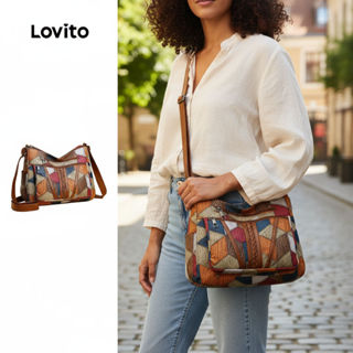 Lovito Bagagem de Ombro Pequena de Arte Casual em Patchwork para mulheres LFA90330\2 em Oferta na Shopee