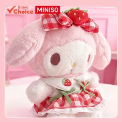 MINISO Sanrio My Melody Series-Chaveiro De 4 Polegadas , Sentado E Morango 13 Cm De 12 7-Presente De Natal