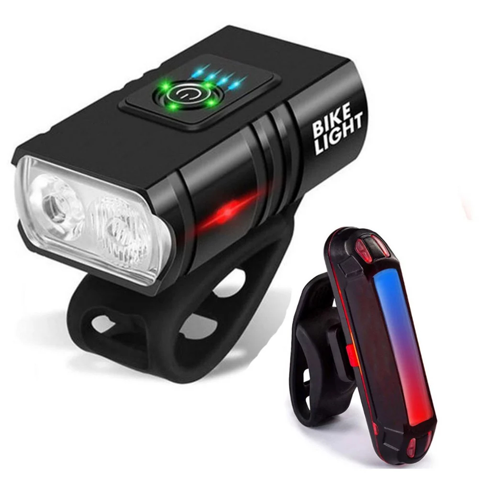 Luz Dianteira Da Bicicleta T6 LED Recarregável Lanterna De Display Energia Ciclismo Farol Traseira Lâmpada Para Equitaçã